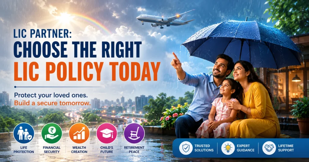 LIC Partner: Choose the Right LIC Policy Today for Indian family financial security